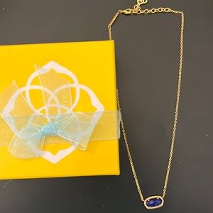 Kendra Scott Elisa Gold Pendant Necklace in Cobalt Cat’s Eye